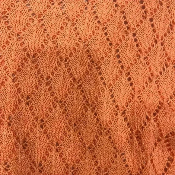 [M]Tommy Bahamas Orange Open knit Crochet linen Blend L/S Sweater/CoverUp - Picture 3 of 8